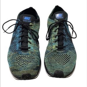 Nike flyknit racer crew blue sneakers size 10.5 EUC